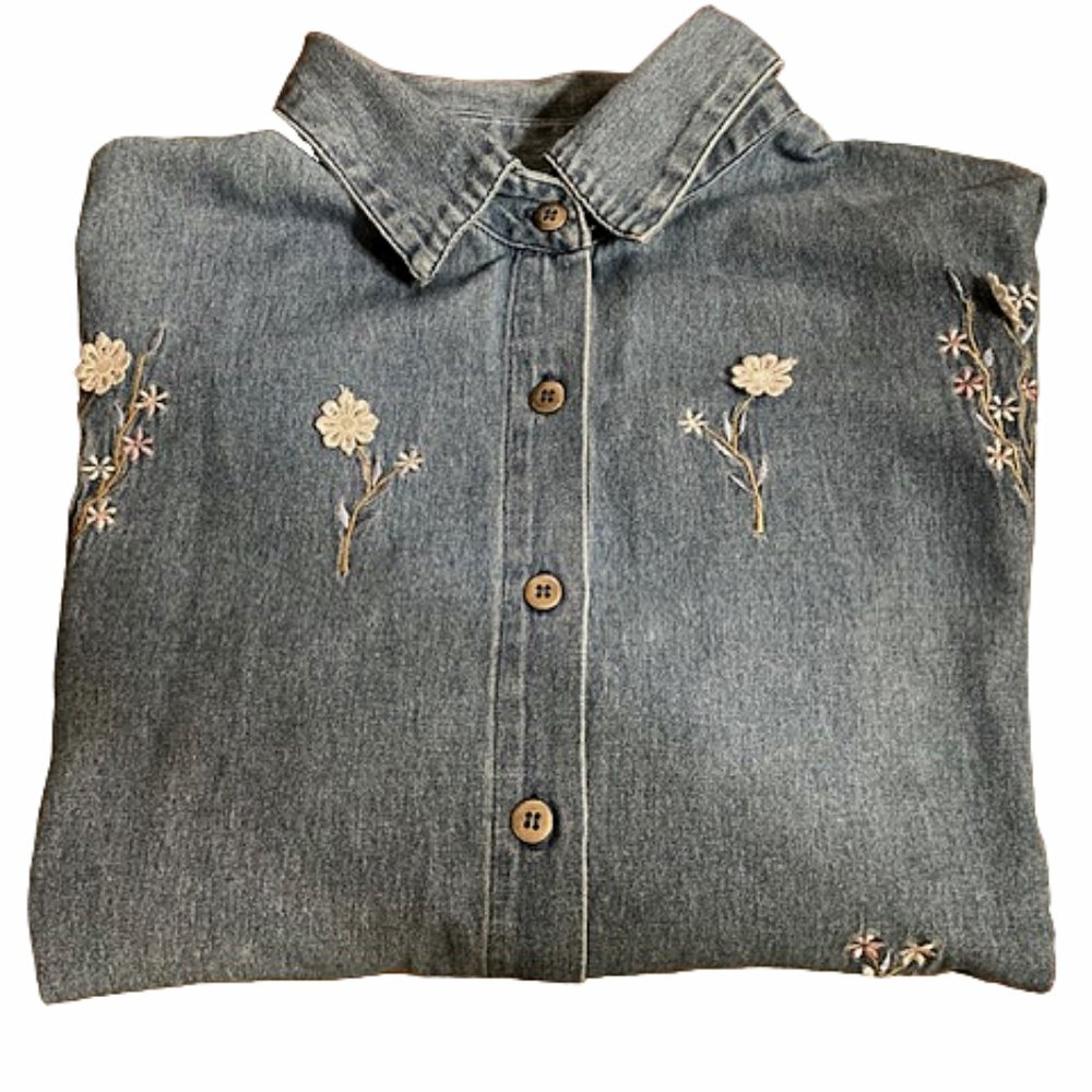 Proudly Plus Denim Button Down Snirt 3X